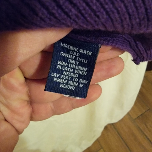 Chaps Classic Purple 100% Cotton Button Down Sweater Size XL - Picture 4 of 15